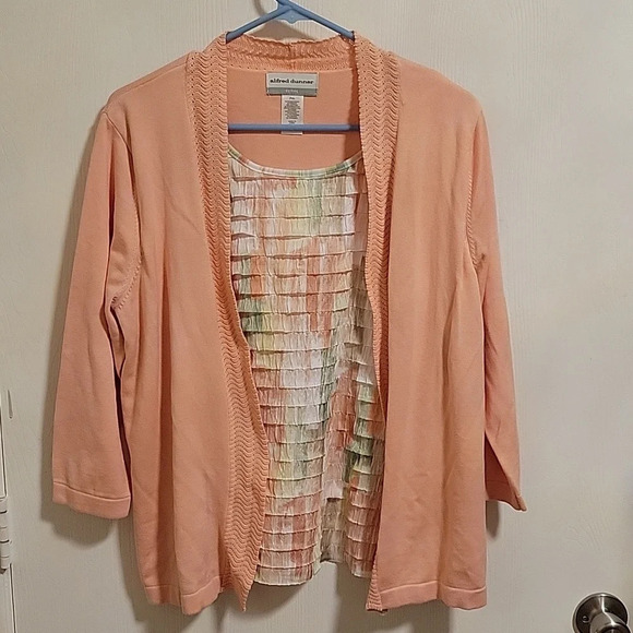 Alfred Dunner Women's Petite XL‎ Tank with Attached Cardigan Spring Summer Cute - Picture 1 of 6